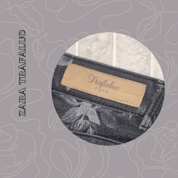 Zara Trafaluc | Black Floral Print Jeggings | Size US 4 - Picture 4 of 6